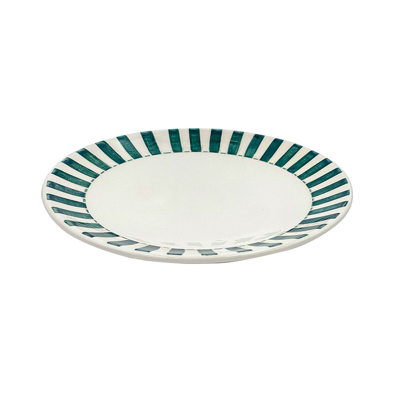 Stripes Dinner Plate, D26cm, Green-0