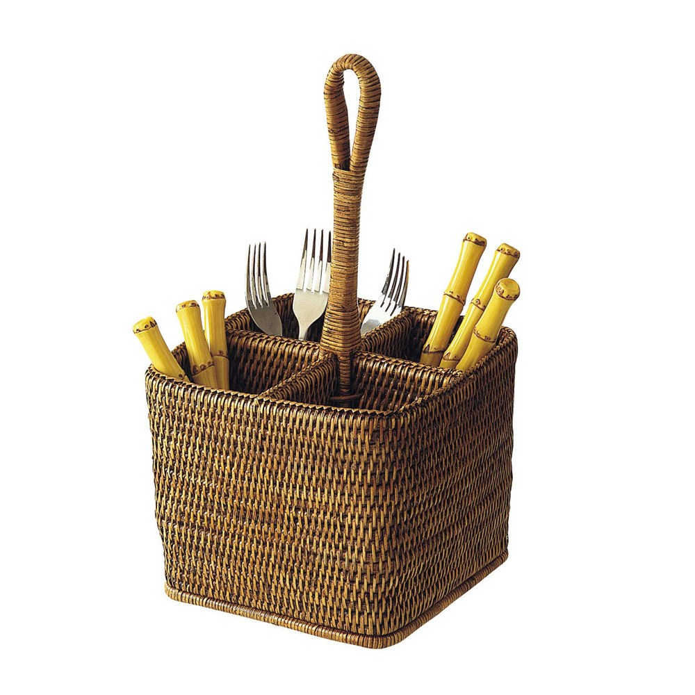 Rattan Deep carry for cutlery, 35cm-0