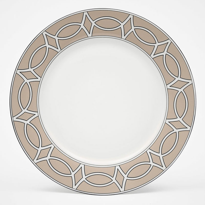 Loop Set of 2 Dinner Plate, D26cm, Truffle-0