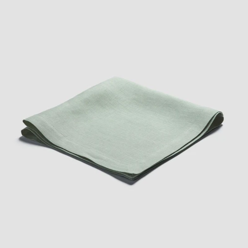 Linen Set of 4 Napkins, 45cm x 45cm, Sage Green-0