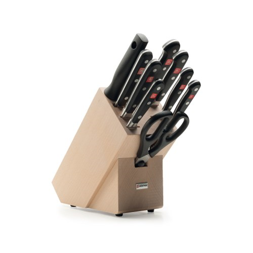 Classic Knife block set 9 piece, beech-0