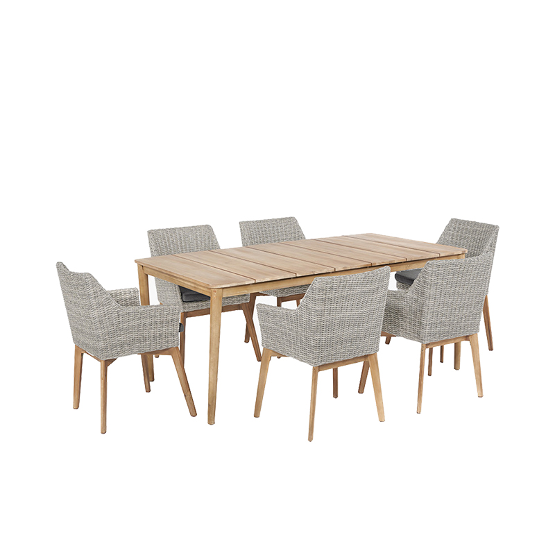 Larissa Dining Set, Light Kubu Grey-1