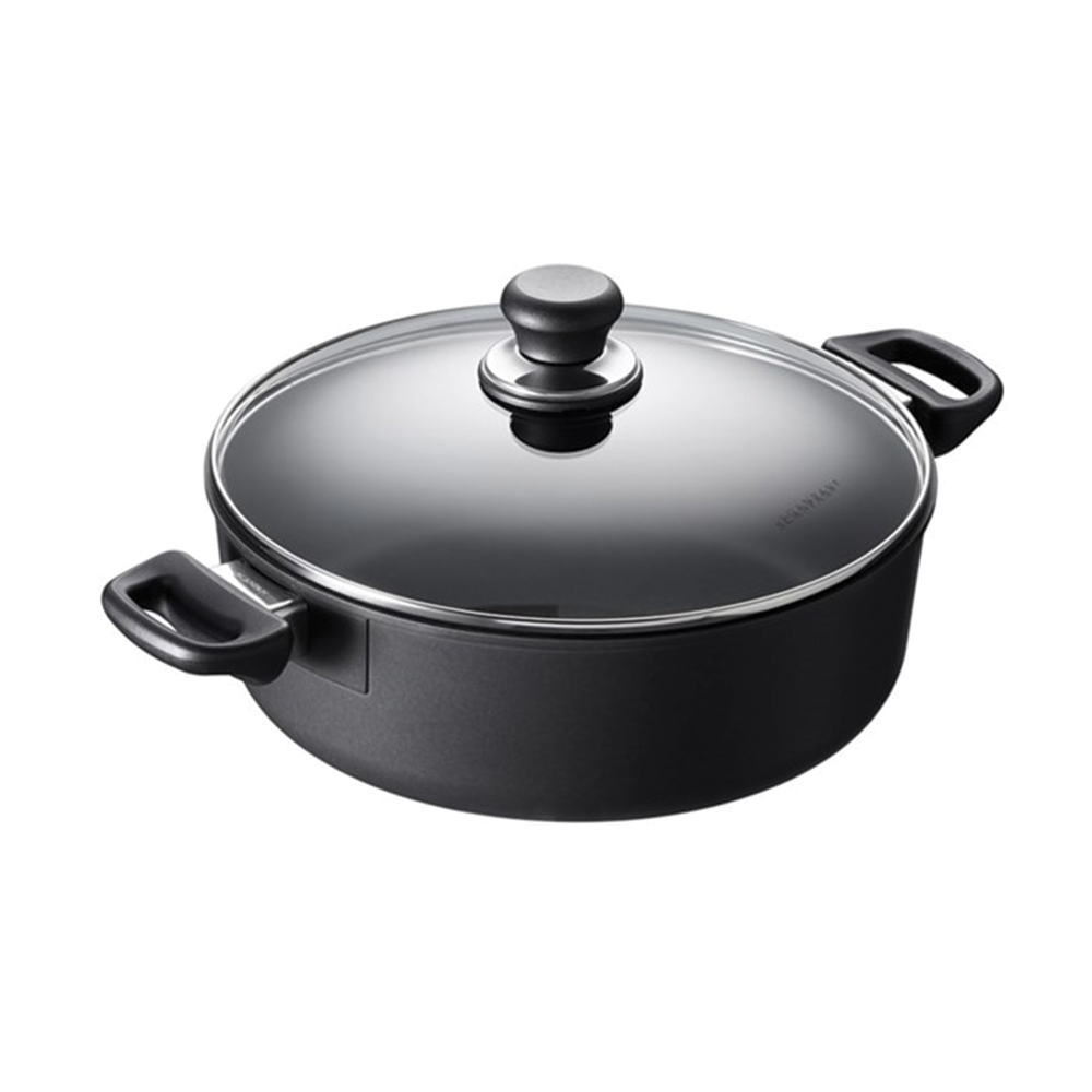 Classic induction Low sauce pot with lid, 26cm - 4.8 Litre, black-0