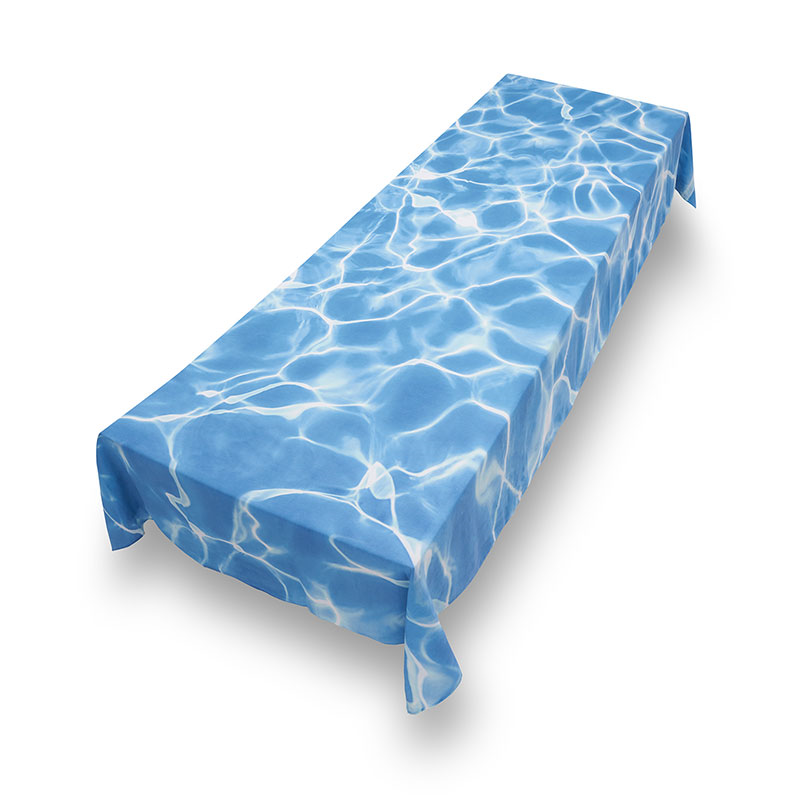 La Piscine Linen Tablecloth, 250cm x 165cm, Blue-1