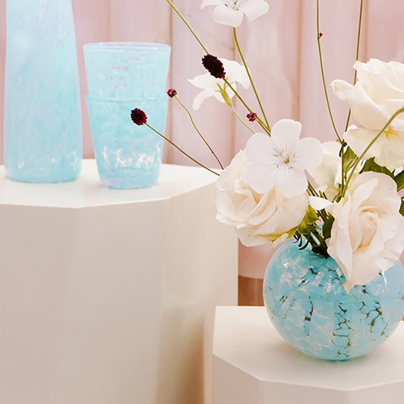 Dewdrop Vase, D14cm, Ice Blue-1