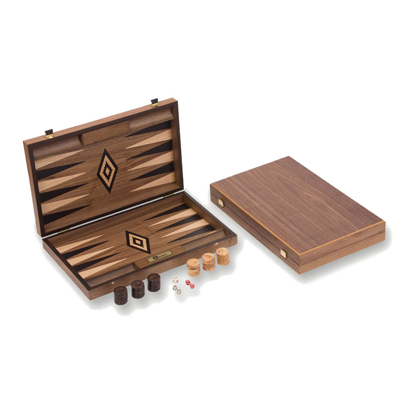 Uber Walnut Backgammon Set, Black-0