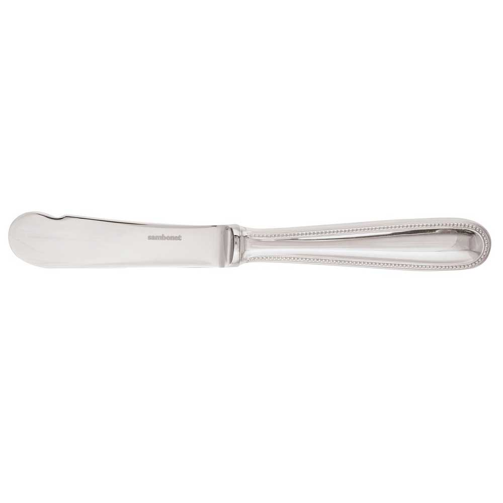 Perles Butter knife with hollow handle, silver plate-0