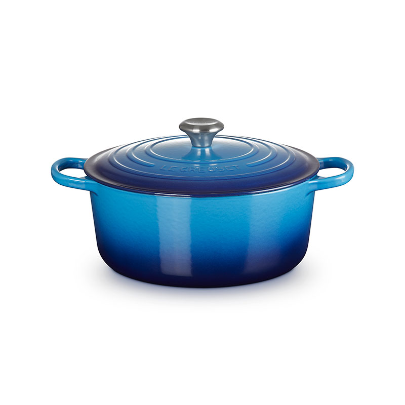 Signature Cast Iron Round Casserole, 28cm, Azure-3