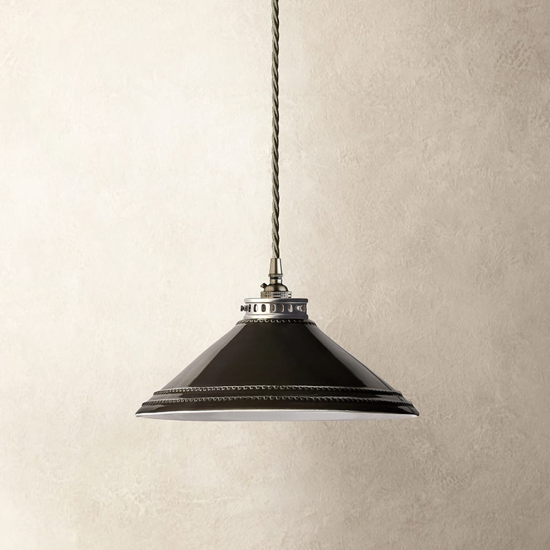 Ted Ceramic Shade with Antiqued Silver Gallery, D29.5cm, Black-0