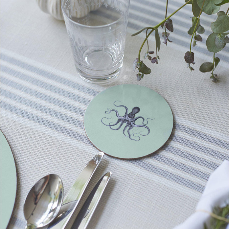 Shellfish Set of 4 Round Coasters, D10cm-1