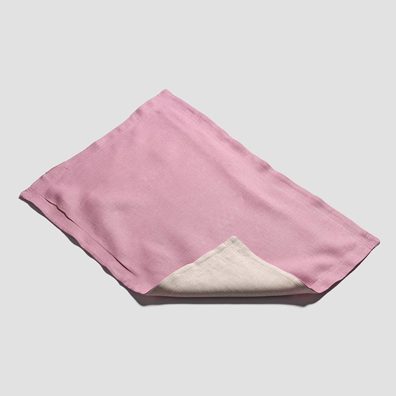 Linen Set of 4 Placemats, 35 x 50cm, Raspberry-1