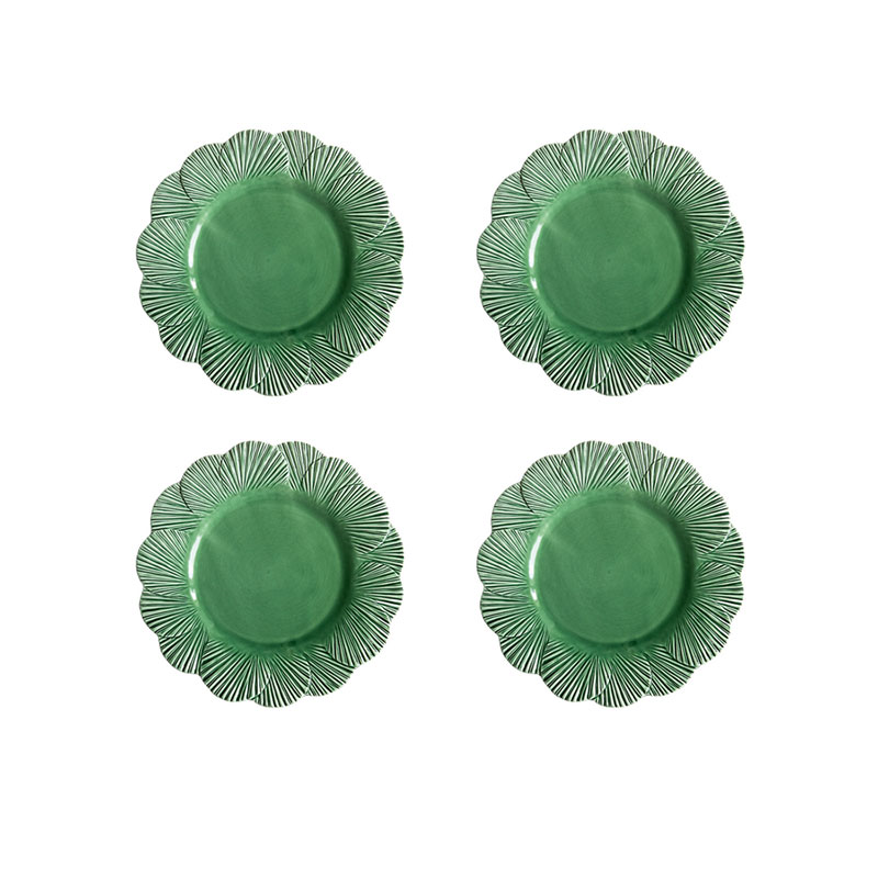 Laguna Shell Set of 4 Dinner Plates, H 3cm, W 28cm, D 28cm, Green-1