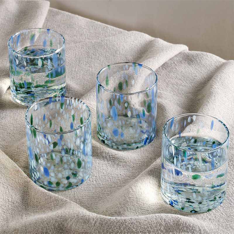 Taja Set of 4 Tumblers, 325ml, Sea Blue-0