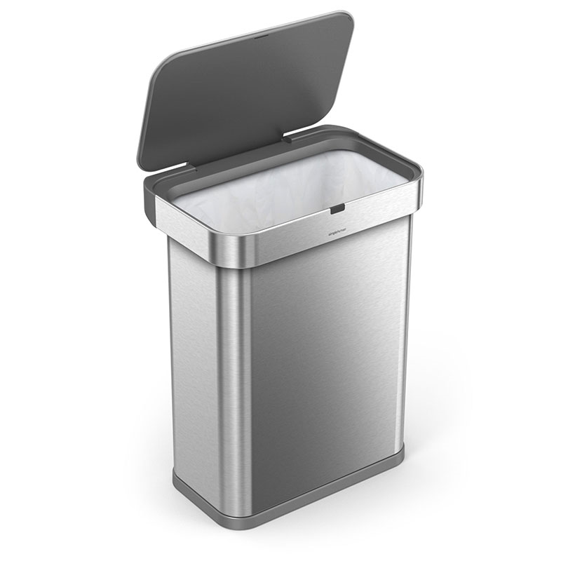 Sensor Bin with Voice and Motion, 58L, Brushed Stainless Steel-2