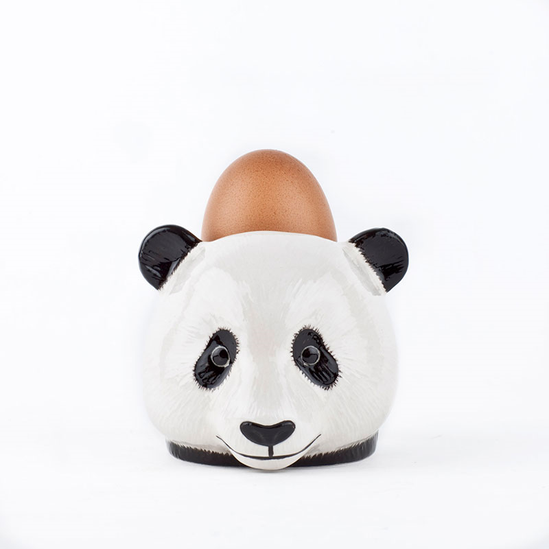 Panda Egg Cup, H7.5cm, Black & White-0