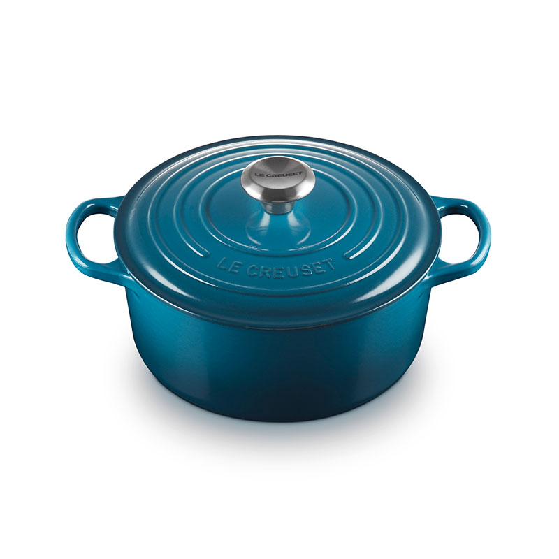 Signature Cast Iron Round casserole, Dia24cm - 4.2L, Deep Teal-0