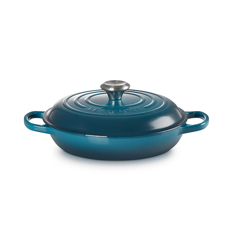 Signature cast iron Shallow casserole, 26cm/2.2L, Deep Teal-1