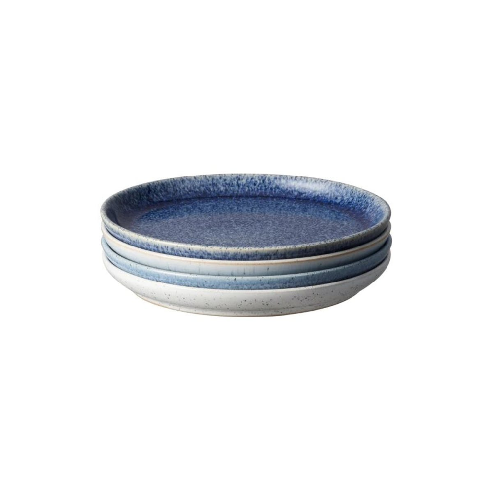 Studio Blue Set of 4 small coupe plates, L17 x W17 x D2.3cm, Blue Tones-0