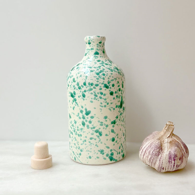 Splatter Ceramic Bottle, 500ml, Pistachio-0