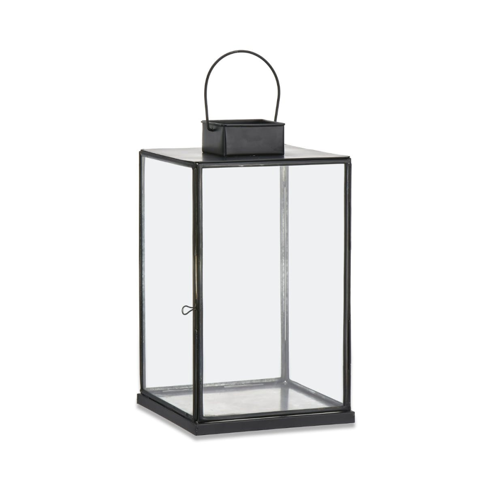 Sia Lantern, H58cm, Antique Black/Clear-3