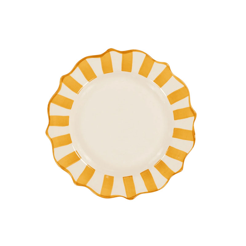 Scalloped Breakfast Plate, D22cm, Yellow-1