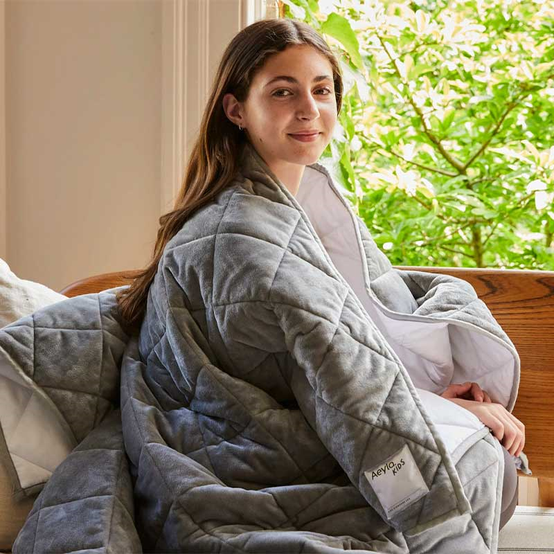 All in One 5.5kg Weighted Blanket, 100 x 190cm, Grey-2