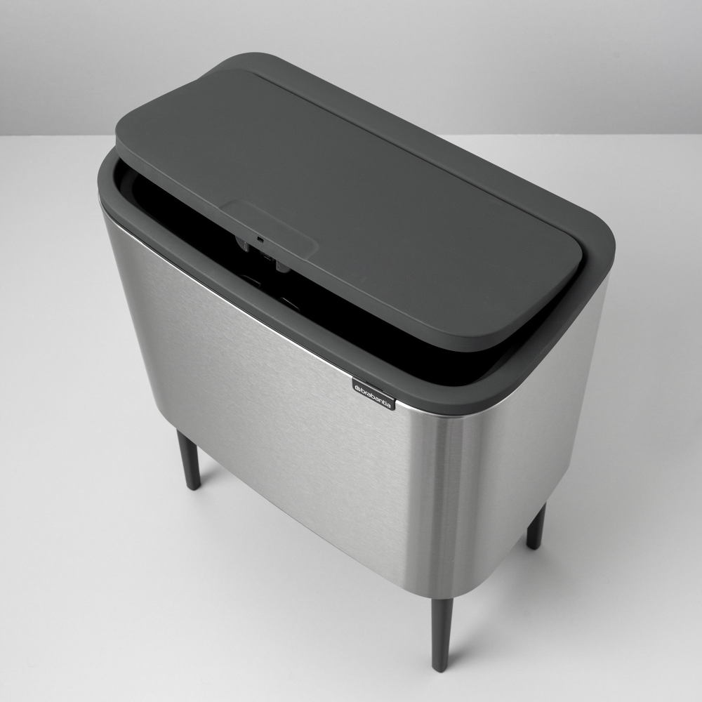 Bo Recycling Bin with 2 Inner Buckets, 34L Matt Steel Fingerprint Proof-4