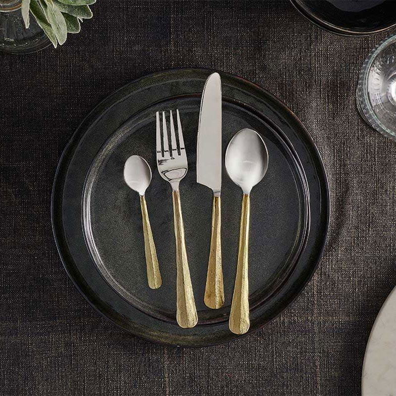 Osko 16 Piece Cutlery Set, Brushed Gold-0