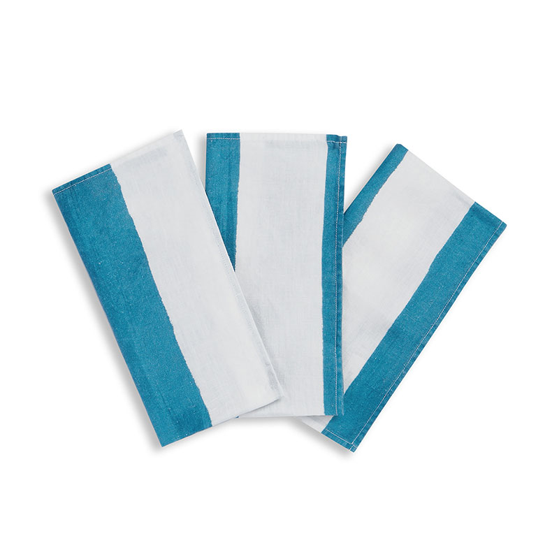 Stripe Linen Napkin, 50cm x 50cm, Sky Blue-1