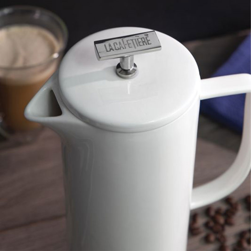 Ceramic Cafetière 8 Cup, 1.2L, White-1