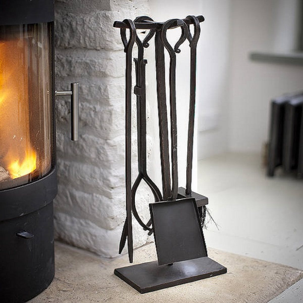 Set of 4 fireside set, 71 x 24 x 21cm, Wrought Iron-0