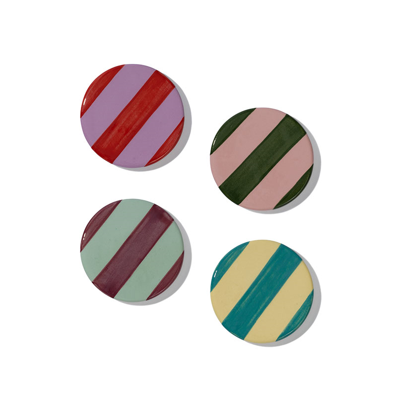 Berlingot Set of 4 Coasters, D10cm, Multi-0