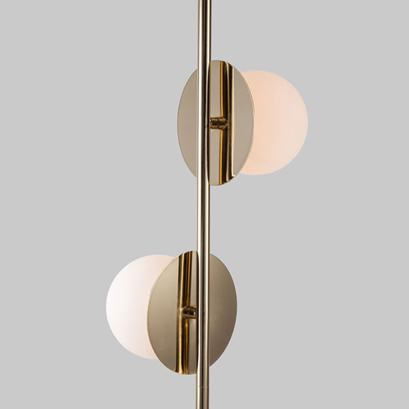 Disk Opal Floor Lamp, H167cm, Brass-2