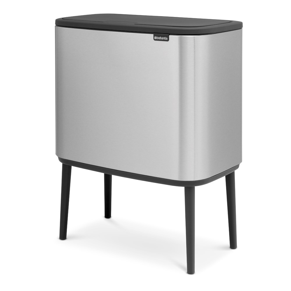 Bo Recycling Bin with 2 Inner Buckets, 34L Matt Steel Fingerprint Proof-5