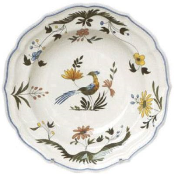 Gien- Oiseaux de Paradis, Soup Plate, Set of 4-0