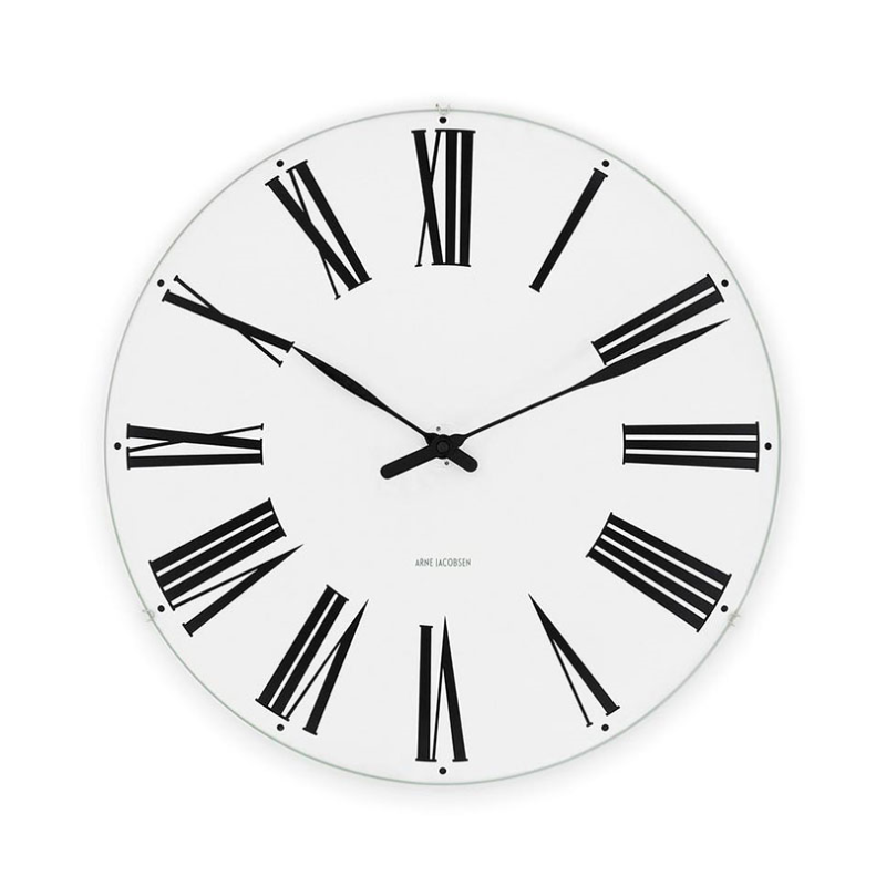 Roman Wall Clock, D48cm, White/Black-2