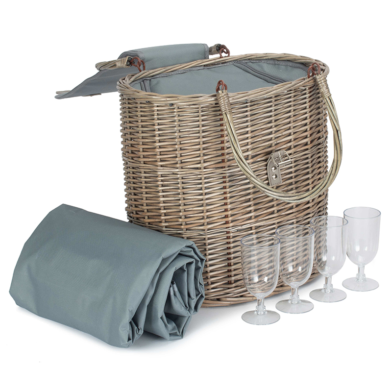 Oval Chiller Hamper Basket, Grey-0