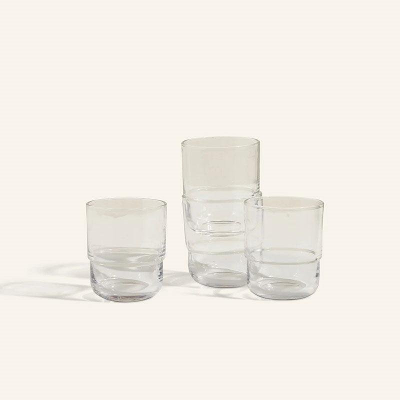 Short Night & Day Set of 4 Glasses, 350ml, Clear-0