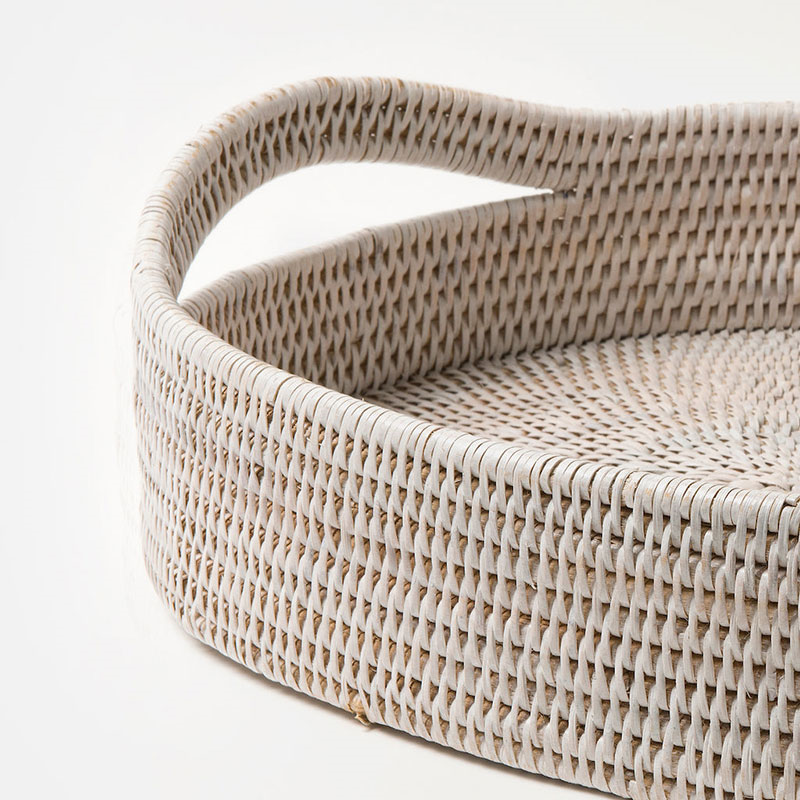 Pegu Rattan Tray, 55 x 40cm, White-3