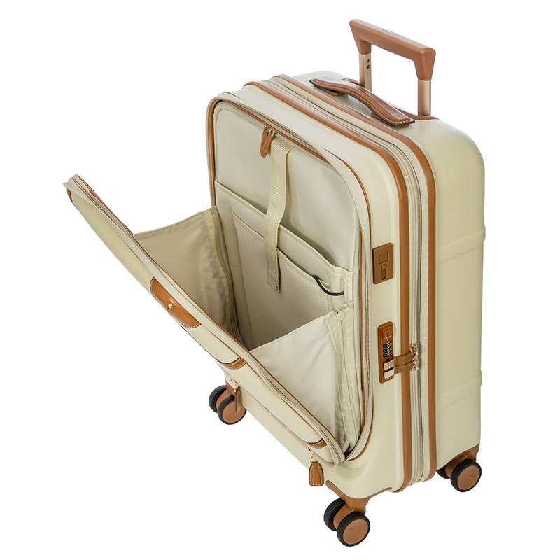 Bellagio Carry-On Suitcase with Front Pocket, H55 x L38 x W23/27cm, Cream-5