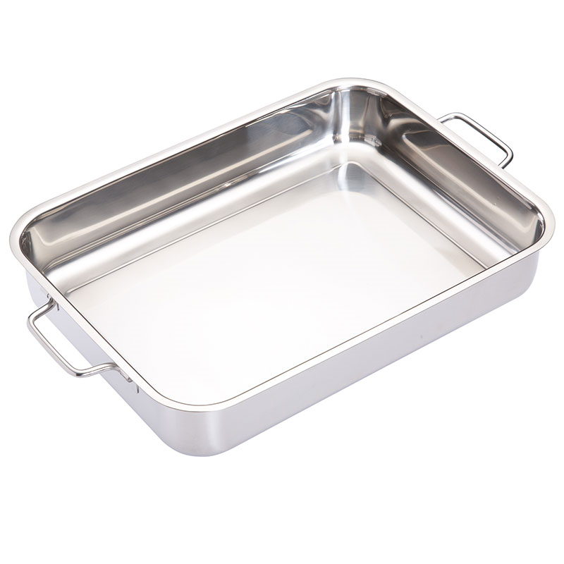 Deep roasting pan, 37 x 27cm, Stainless Steel-0