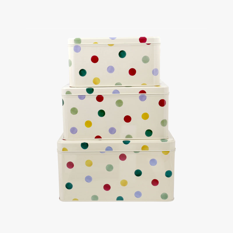 Polka Dot Square Cake Tins, Set of 3-0