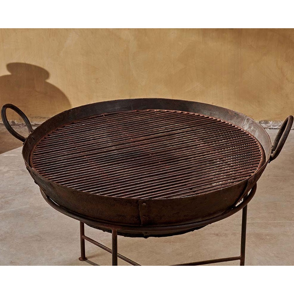 Reclaimed Fire Pit Kadai, H55 x D80cm, Black-2