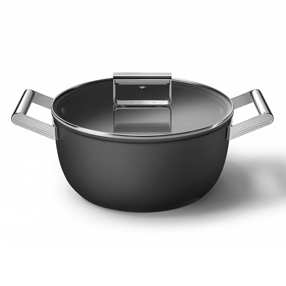 Retro 50's Style Non-Stick Casserole Dish, 26cm, Black-1