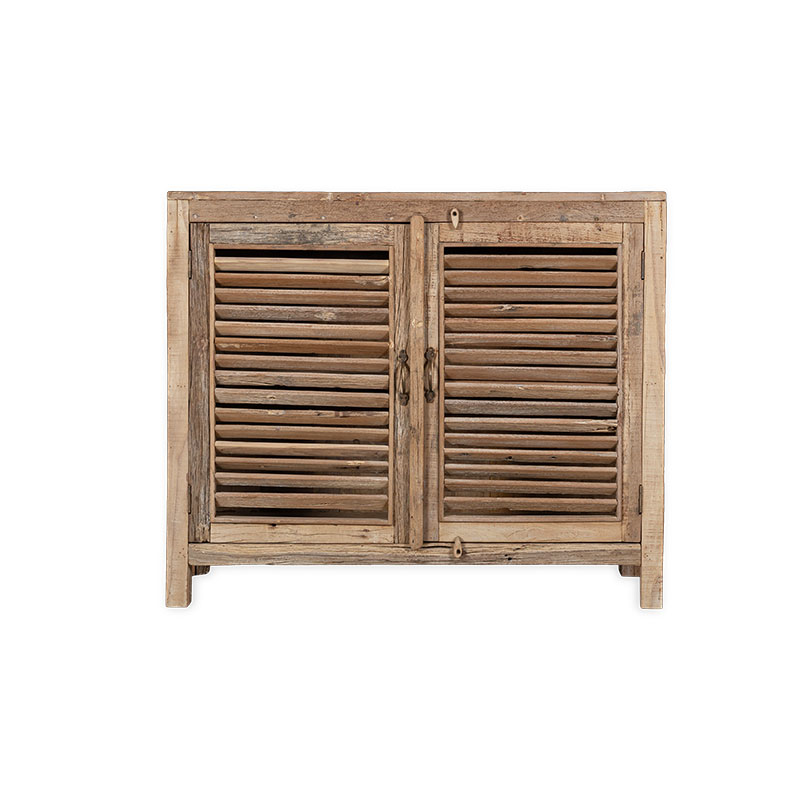 Ibo Reclaimed Wooden Slatted Sideboard, Natural-1