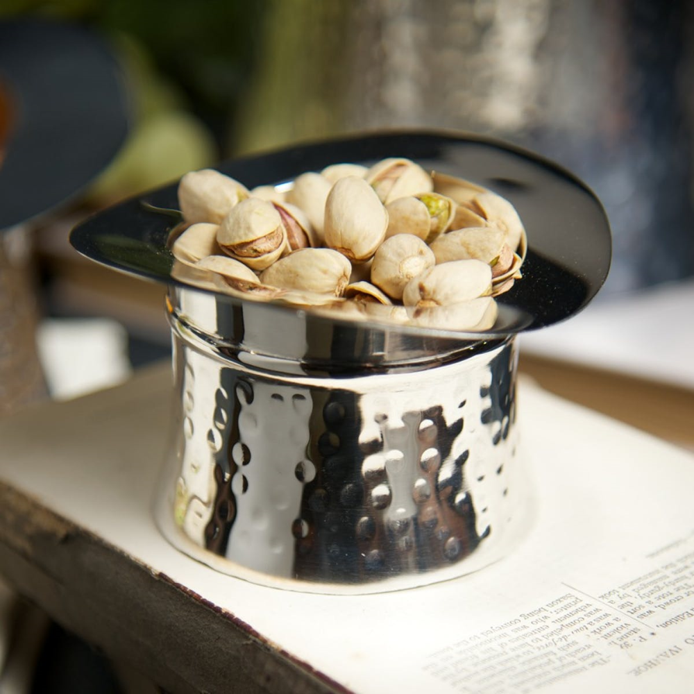 Top Hat Nibbles bowl, 7 x 11.5cm, Silver Plate-2