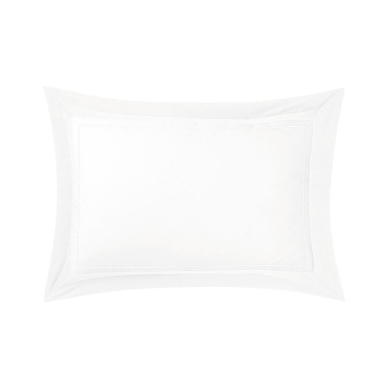 Lutece - 300 Thread Count Egyptian Cotton Sateen King pillowcase, 50 x 90cm, Blanc-0