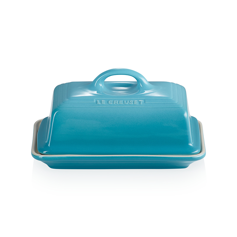 Stoneware Butter dish, 17 x 13 x 9cm, Teal-0