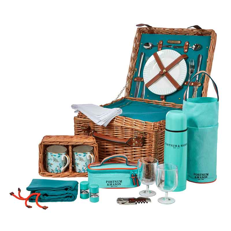 Fortnum's Camellia Picnic Hamper for Two, Eau De Nil-2