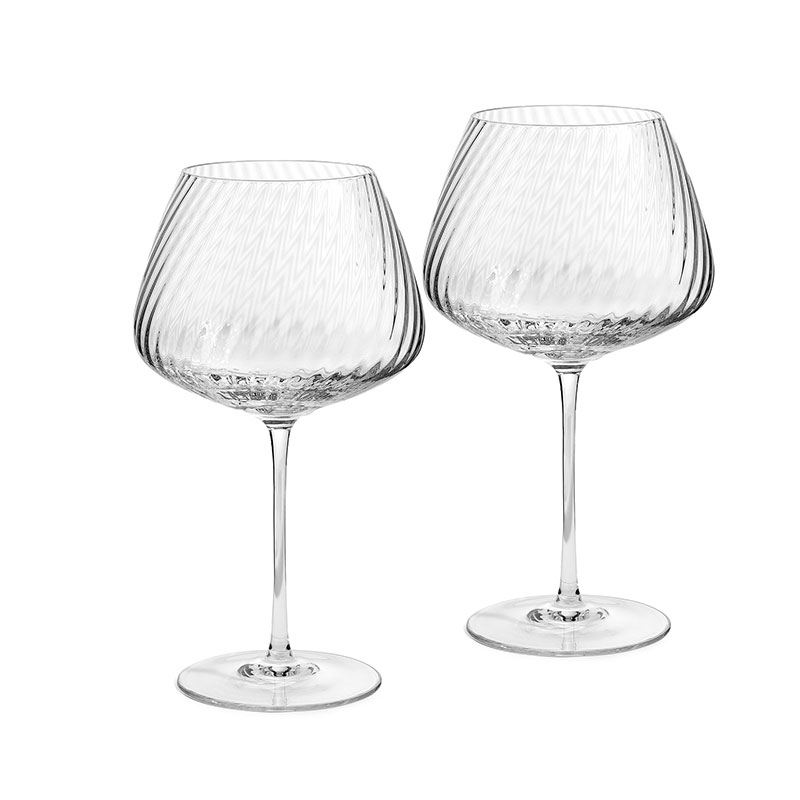 Vera Wang Swirl Set of 2 Red Wine Glasses, 690ml, Clear-0